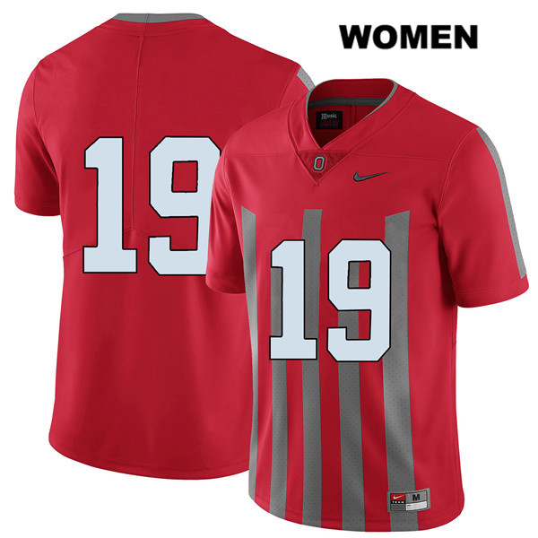 Ohio State Buckeyes Women's Chris Olave #19 Red Authentic Nike Elite No Name College NCAA Stitched Football Jersey ZX19P46BX